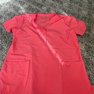 Coral Short Sleeve Scrub Top